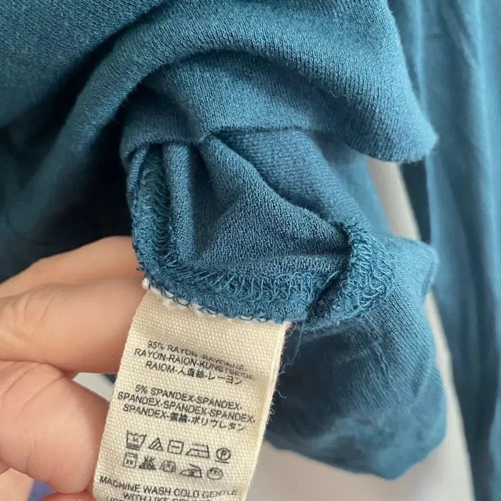 Free People Teal Turtleneck with Open Slit - Picture 8 of 10